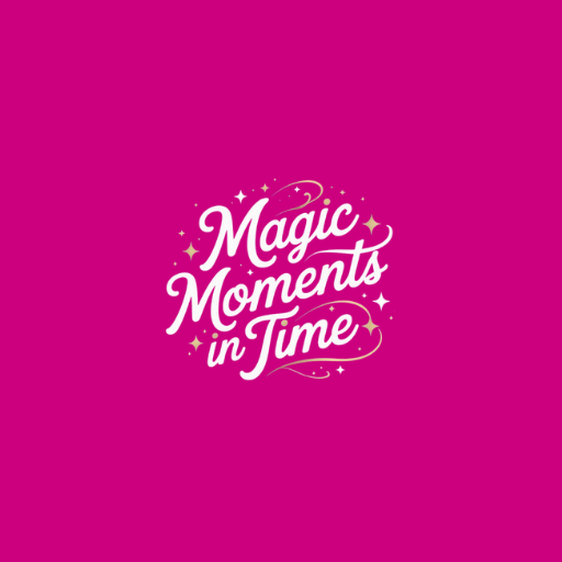 "Magic Moments in June" text in white script with gold accents and stars.